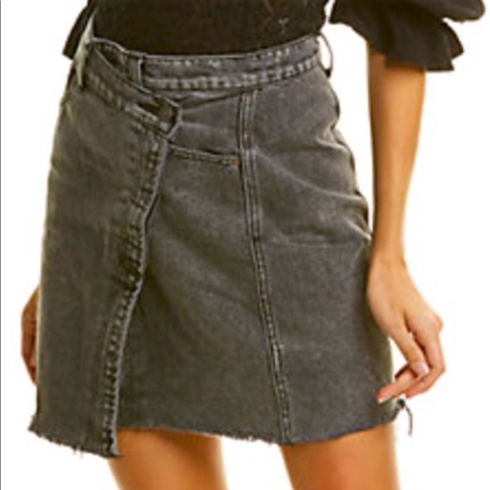 NWT Free People Parker Wrap Jean Skirt in size 28